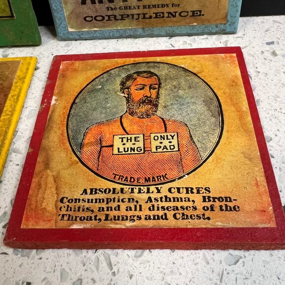 Vintage Coasters "Anti-Fat", "Sozodont", "The Lung Pad", "Parlor Billiards" - Picture 2 of 7